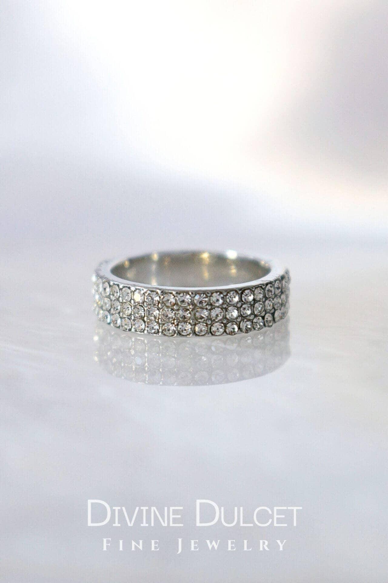 "Hollywood Triple Pavé" | Silver Eternity Band Ring - Carol Stoppa Jewelry