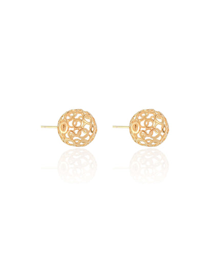 Solara | 18K Gold Hollow Ball Stud Earrings