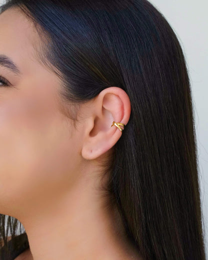 Vera X | Minimalist 18K Gold Plain Earcuff