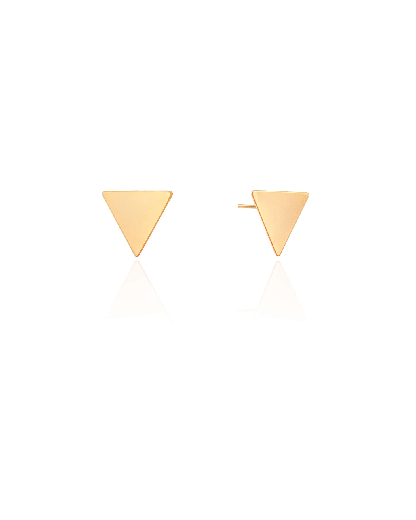 Vivid | Plain Triangle 18K Gold Stud Earrings