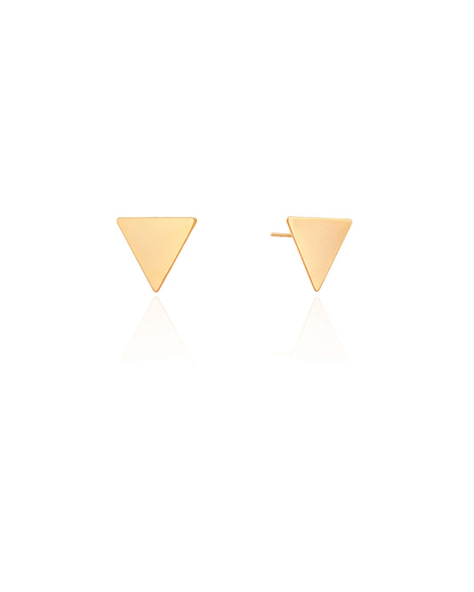 Vivid | Plain Triangle 18K Gold Stud Earrings