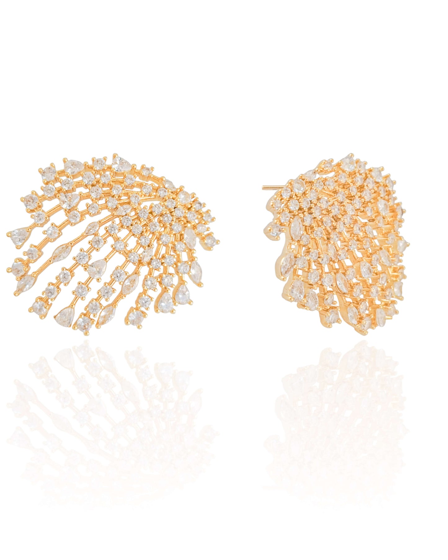 Wings of Gold |18K Gold Crystal Pavé Earrings (3.0 cm)