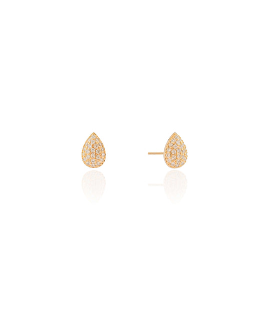 Astra | Sparkle Teardrop 18K Gold Earrings (1.0 cm)