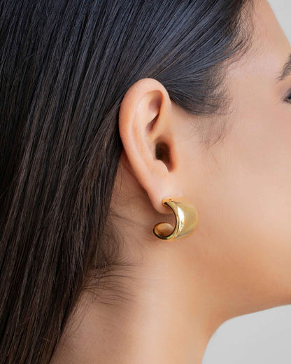 Nova Plain | Chunky Half Hoop Earrings (2.2 cm)