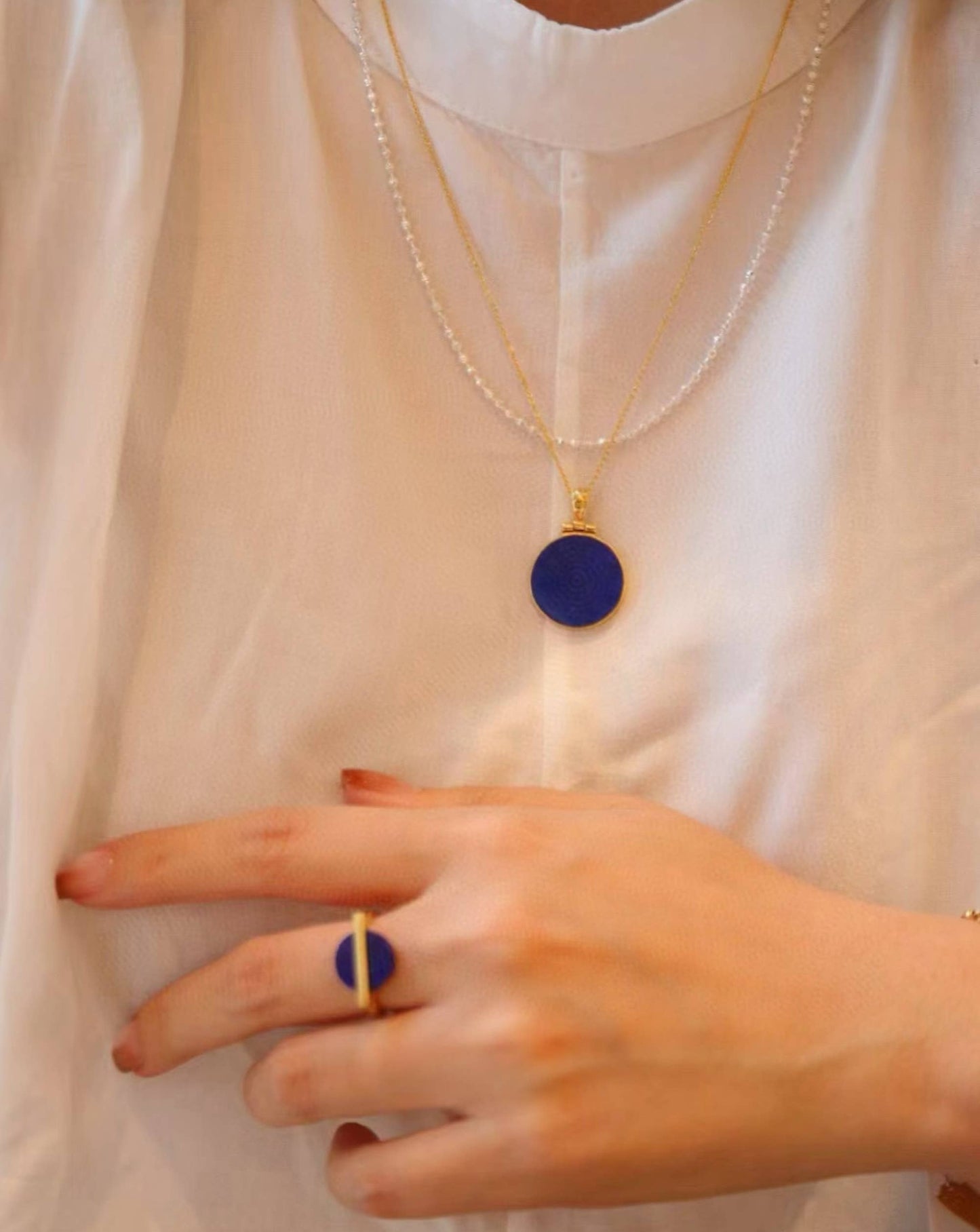 Helios Lapis Pendant Necklace