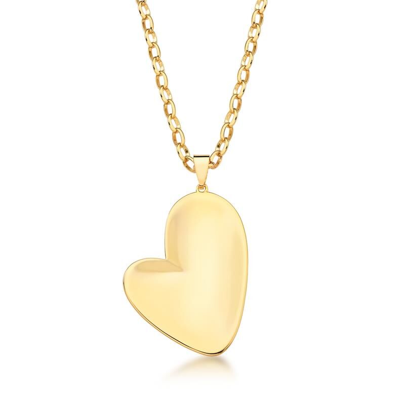 Love C|  Curved Heart Pendant Necklace