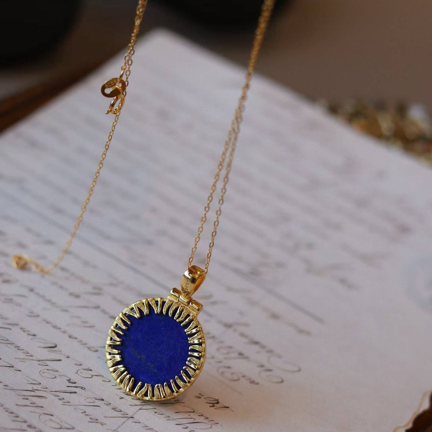 Helios Lapis Pendant Necklace