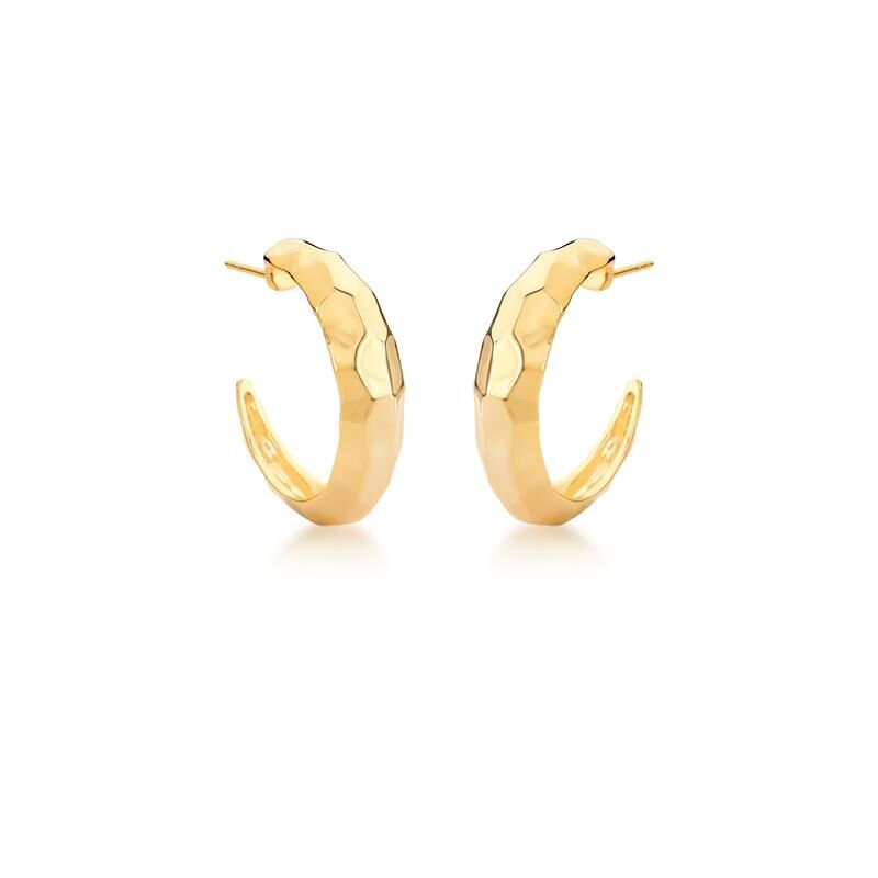 Luna | Plain Half Hoop Textured Earrings