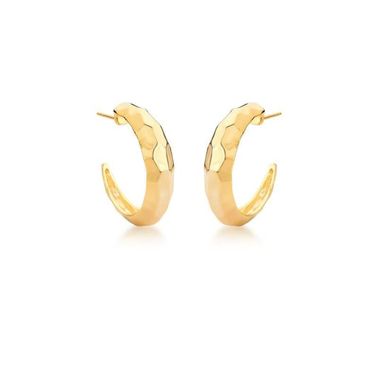 Luna | Plain Half Hoop Textured Earrings