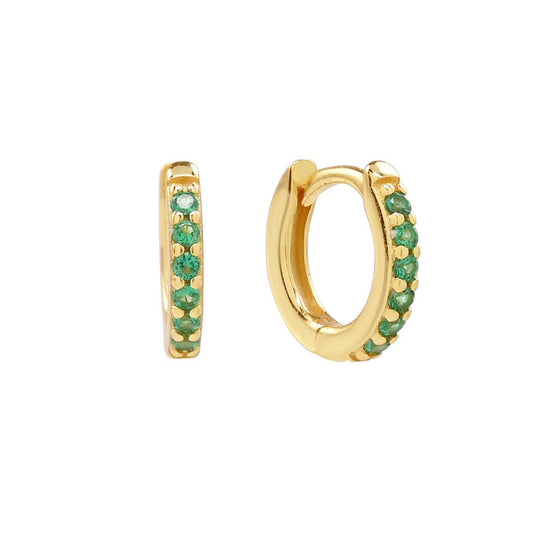 Thick Emerald CZ Huggies - Carol Stoppa Jewelry